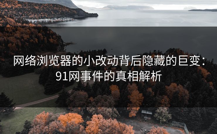 网络浏览器的小改动背后隐藏的巨变：91网事件的真相解析